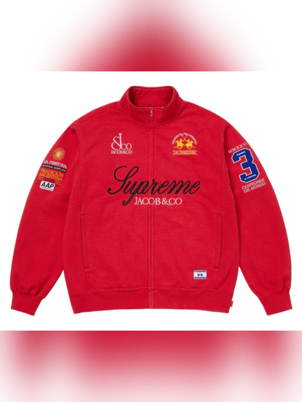 Supreme R/La Martina/Jacob & Co Zip Up Sweatshirt Size Medium.